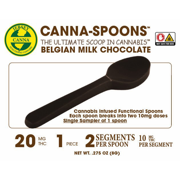 Photograph of product: Jersey Canna | Canna-Spoon | Belgian Milk Chocolate | 20mg
