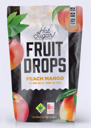Photograph of product: (DOHC) (PP) Fruit Drops 10pk 100mg Peach Mango (H)