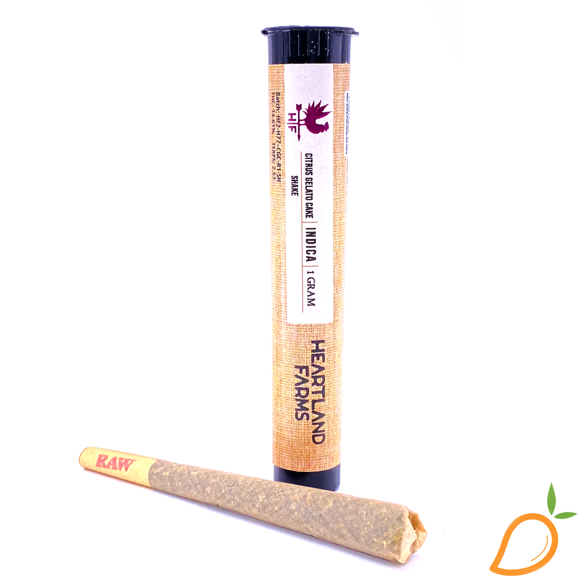 Photograph of product: 1g Blockberry Preroll Heartland Farms