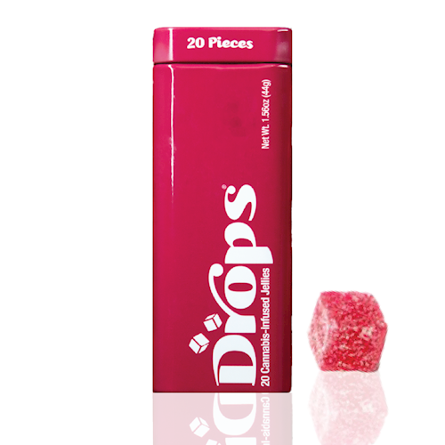 Photograph of product: Drops Cranberry 1:1 CBD:TH-oui 20pk Rosin Gummies