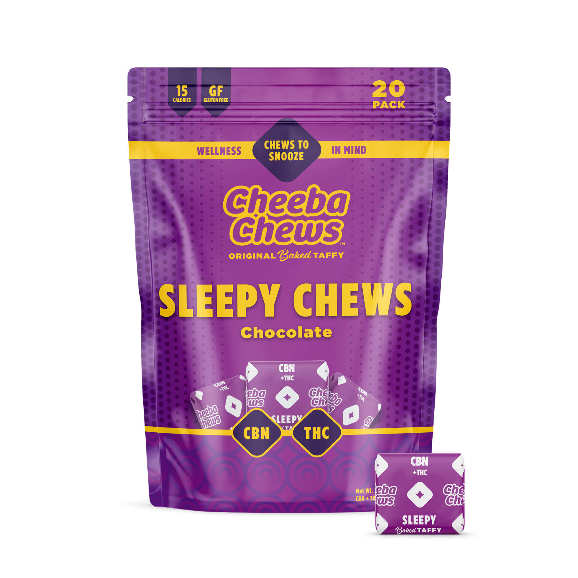 Photograph of product: 20-Pack 100mg Taffy | Cheeba Chews - | Sleepy Time