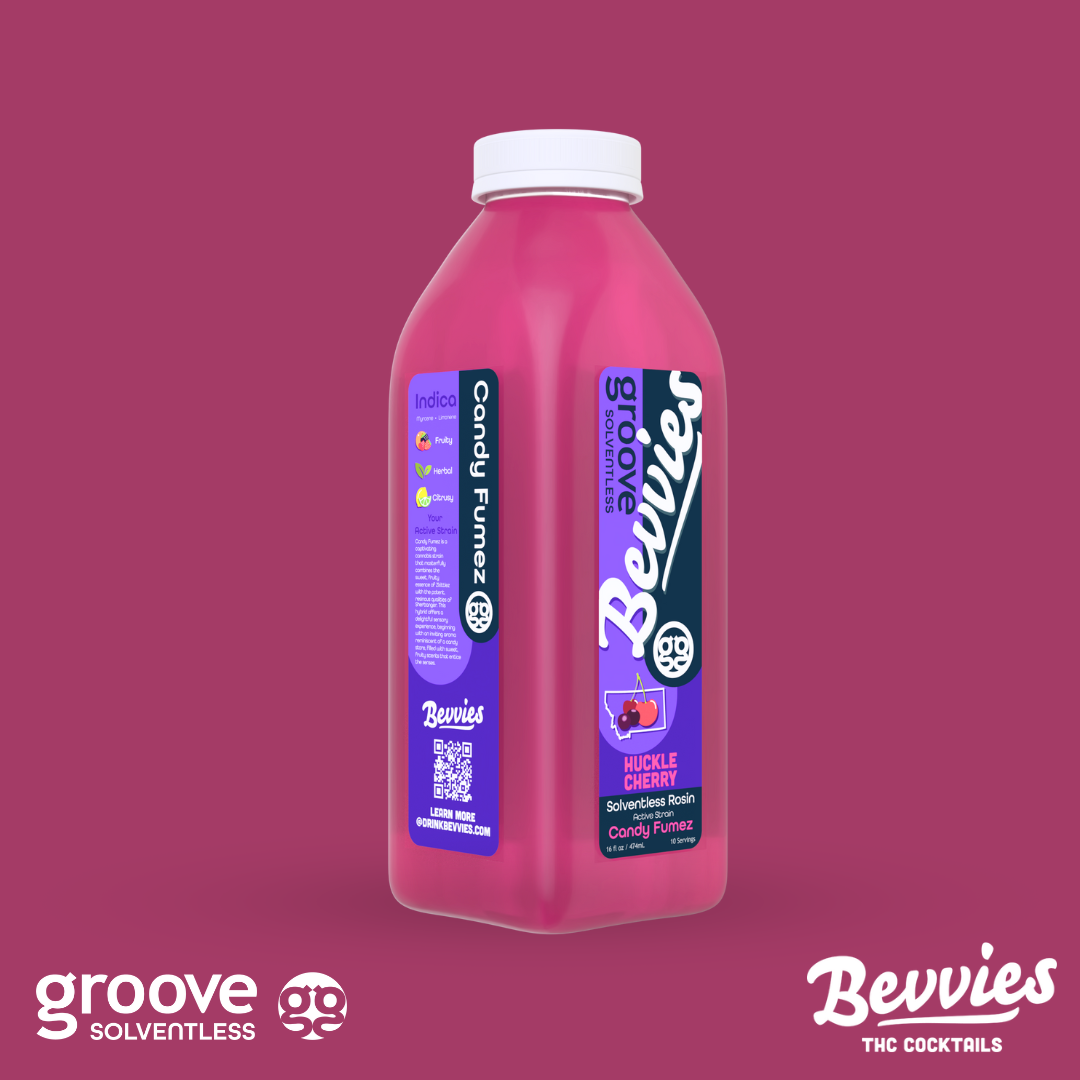 Photograph of product: Bevvies - HuckleCherry (Candy Fumez) Solventless Beverage