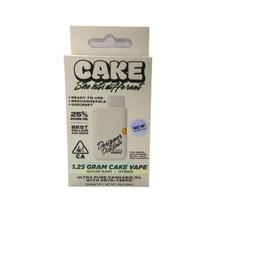 Photograph of product: Cake - Sugar Baby 1.25g Rechargeable Designer Distillate - 