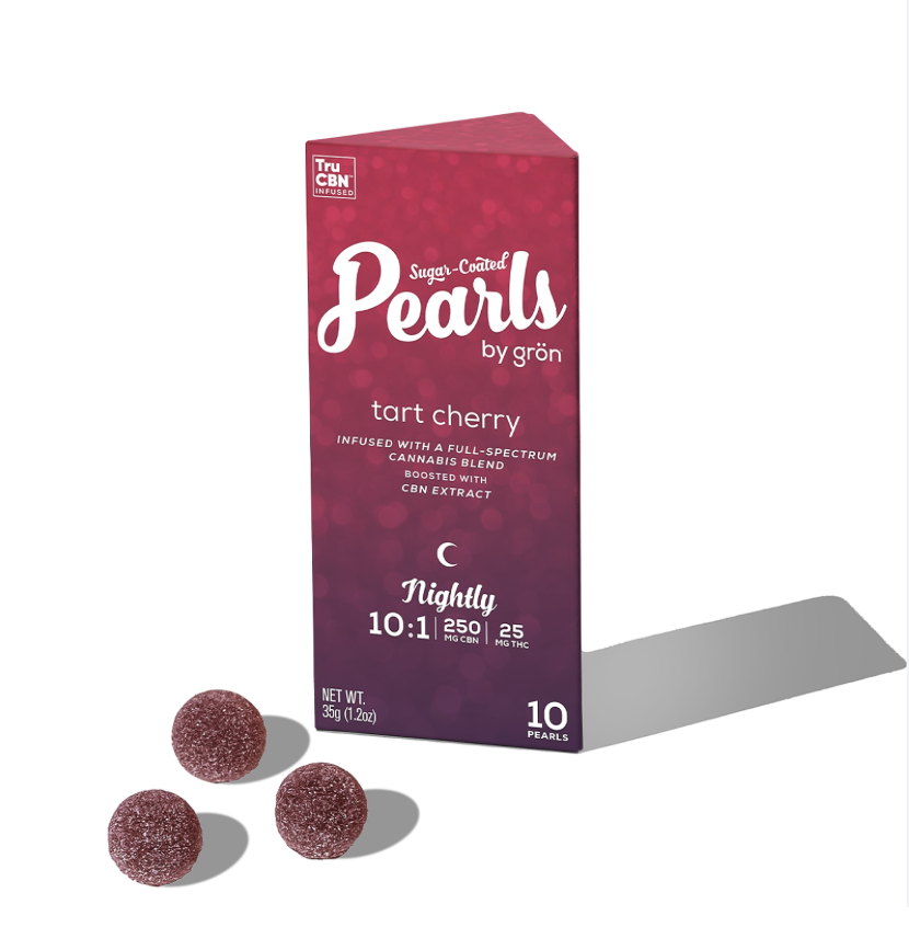 Photograph of product: Grn | 10:1 Tart Cherry Pearls | 250mg CBN/25mg TH-oui