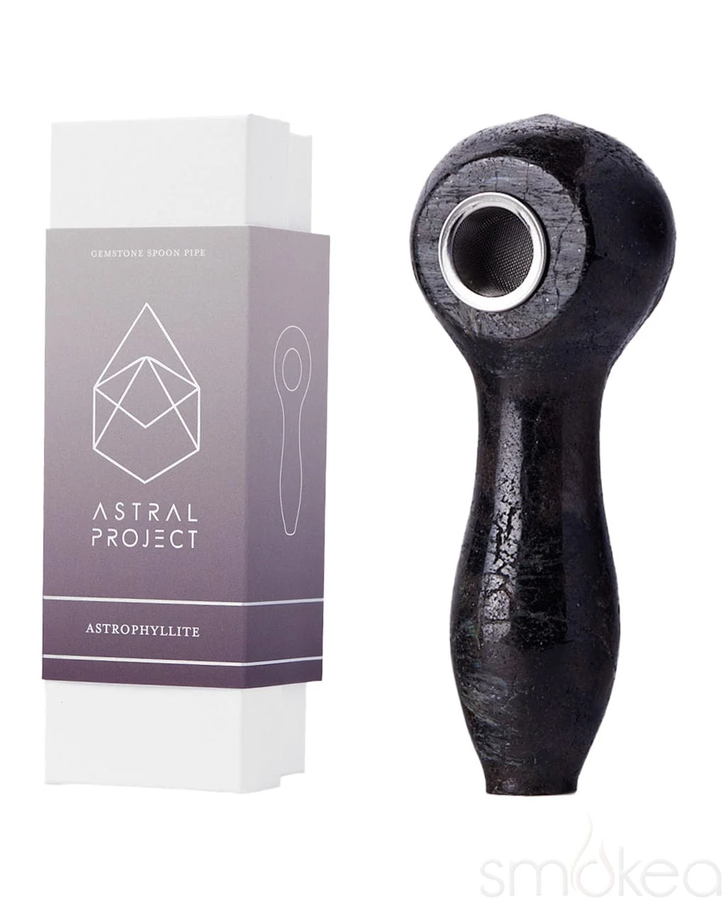 Photograph of product: Astral Project Gemstone Spoon Pipe-Astrophyllite