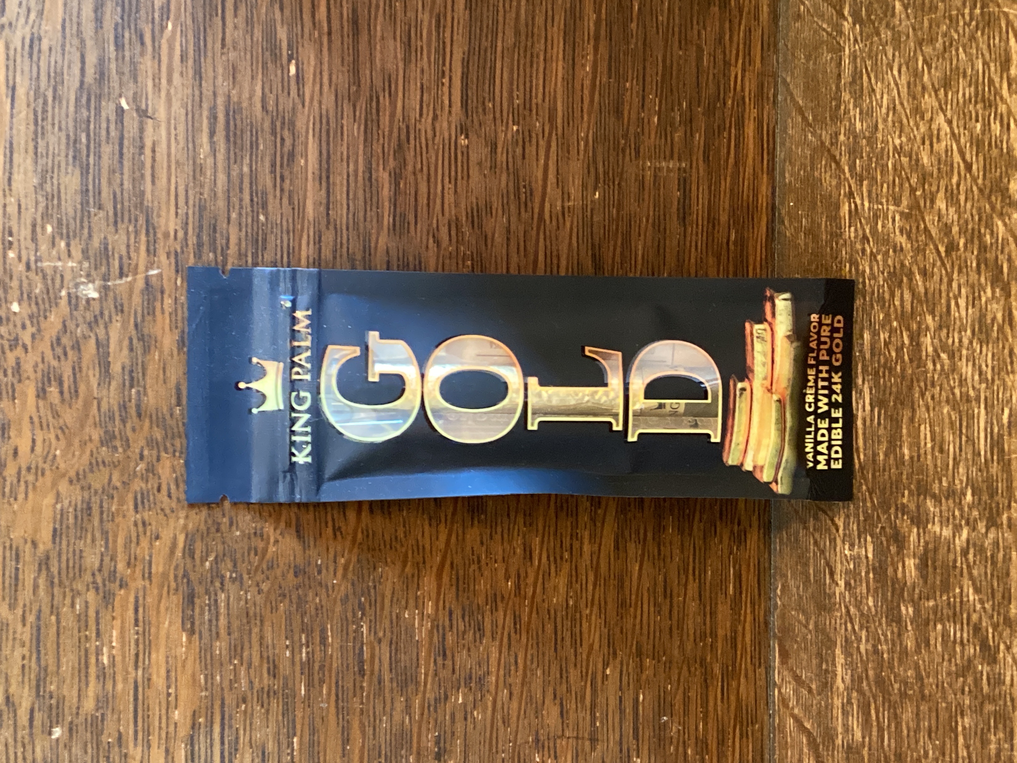 Photograph of product: King Palm | 24K Gold | Vanilla Cream Flavor | Mini Pre-Roll Cone