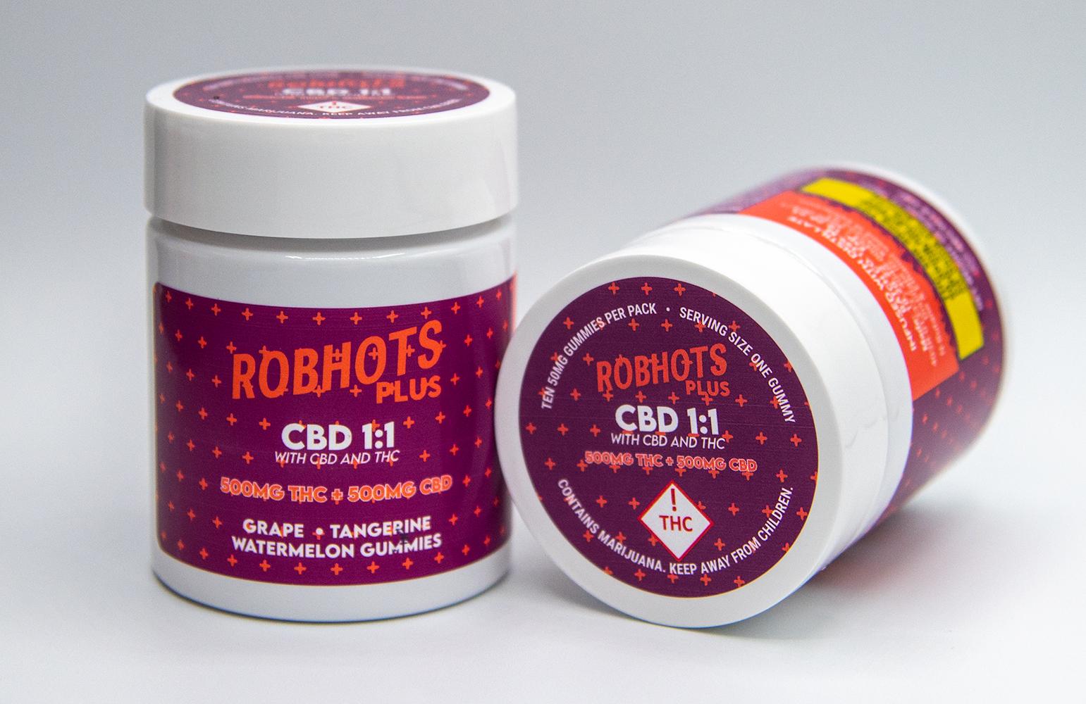Photograph of product: Robhots 1:1 Gummies | 1000mg TH-oui : 1000mg CBD