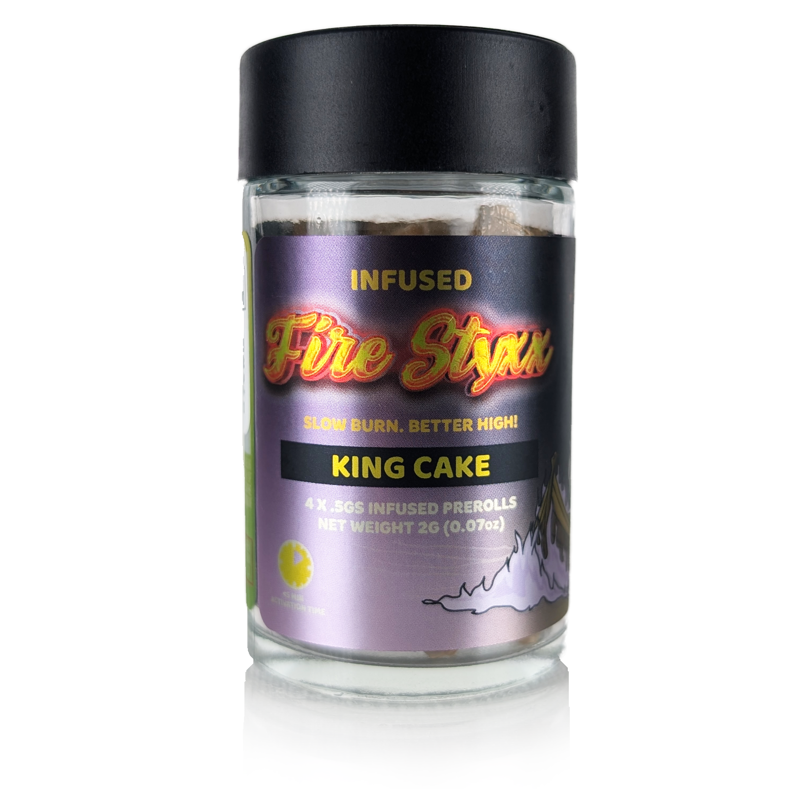 Photograph of product: FIRE STYXX - KING CAKE - (4X.5G) INFUSED PRE-ROLLS
