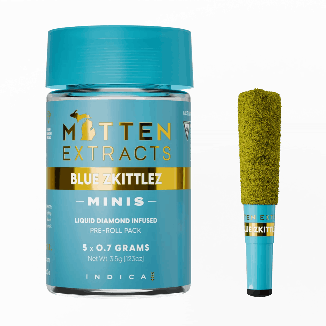 Photograph of product: Blue Z | Infused Mini Prerolls | (5 X 0.7g)