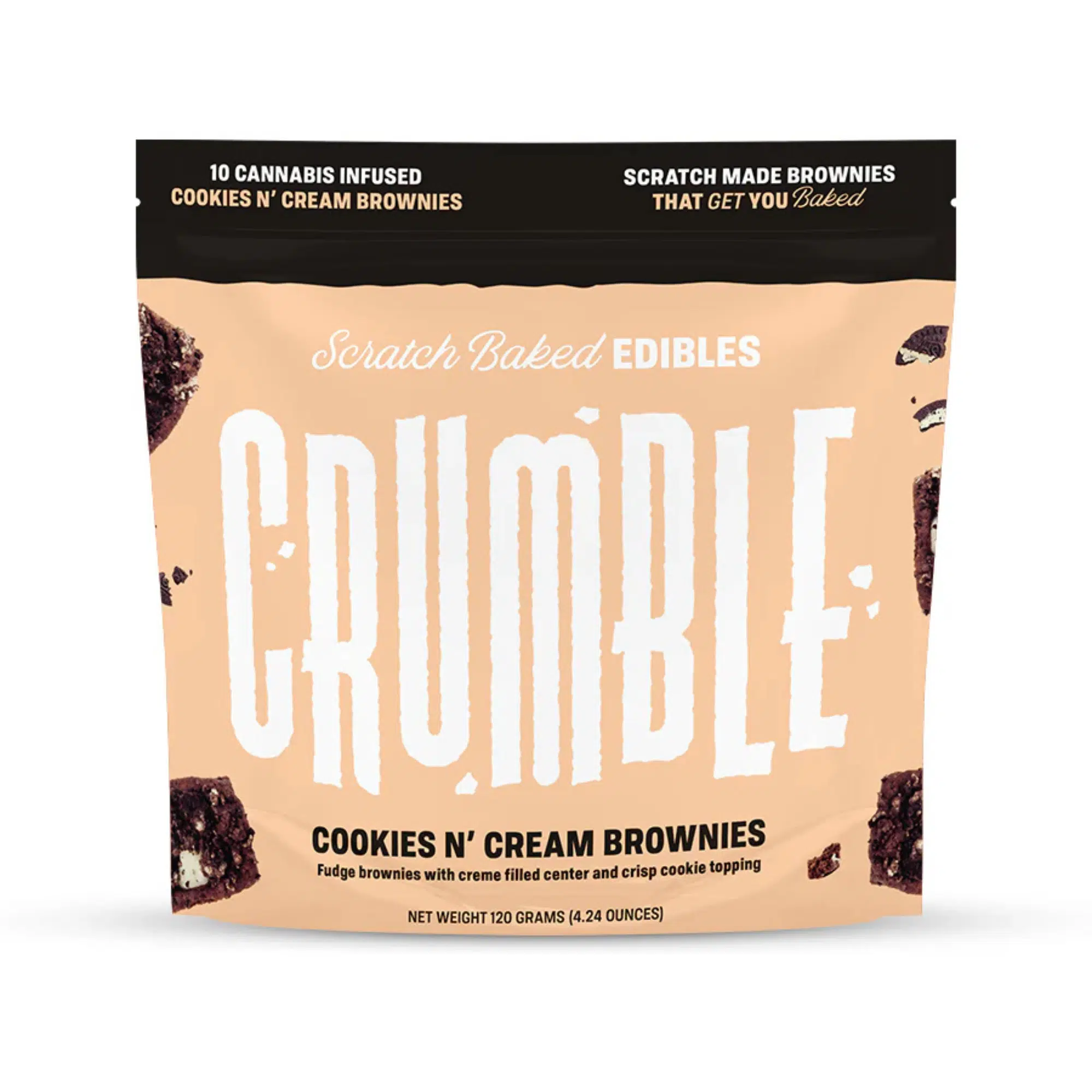 Photograph of product: Crumble | Cookies 'n Cream | Brownie | 100mg