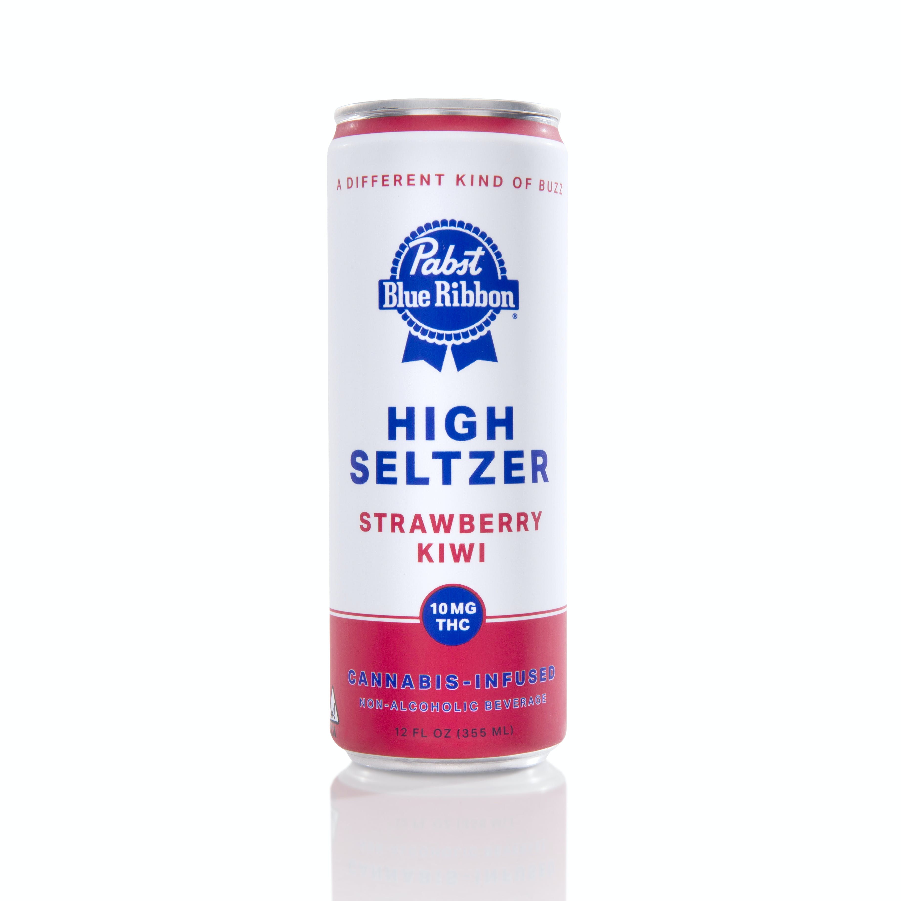 Photograph of product: Pabst Blue Ribbon | Strawberry Kiwi | 10mg Infused Seltzer Single Can