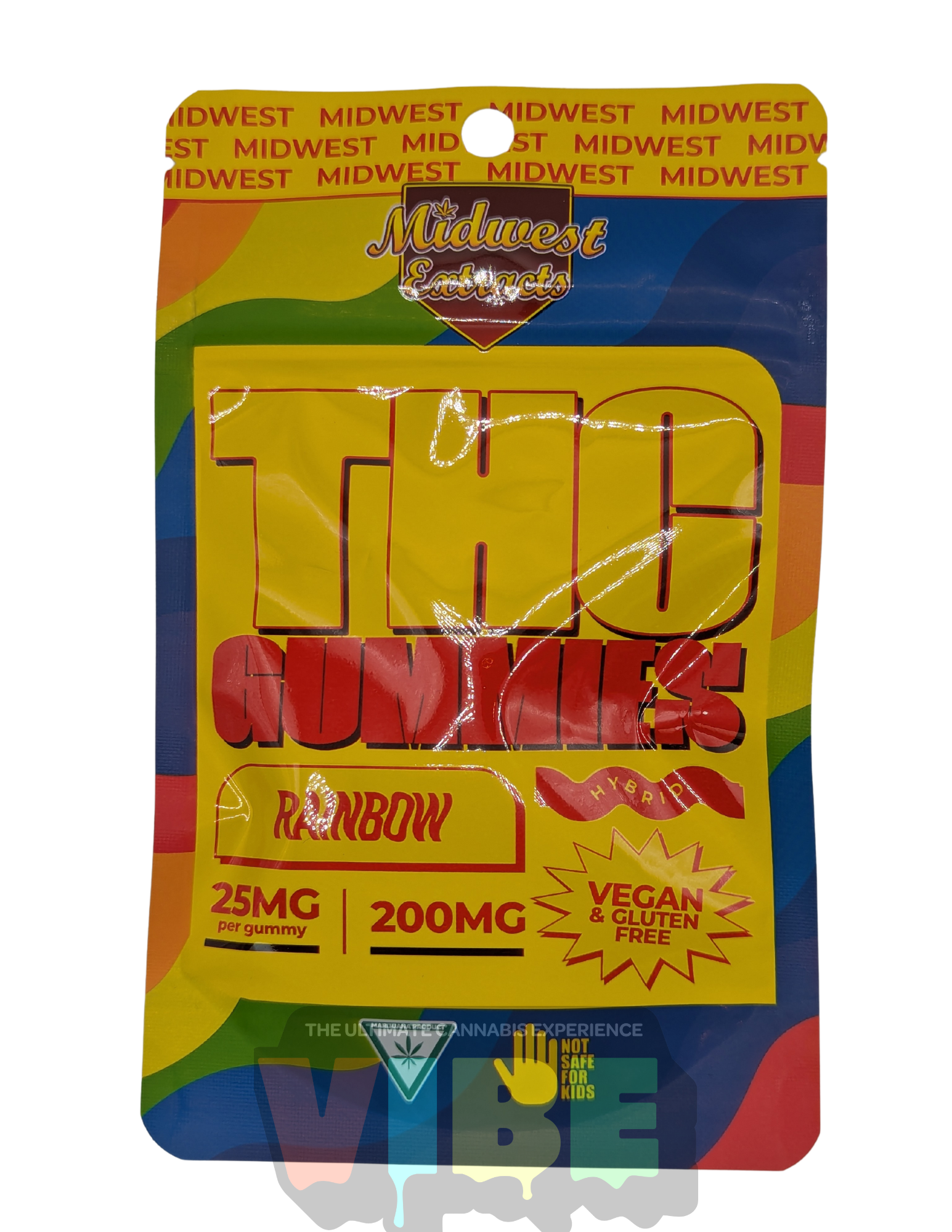 Photograph of Product: Midwest Extracts | Rainbow | 200mg Gummies | REC