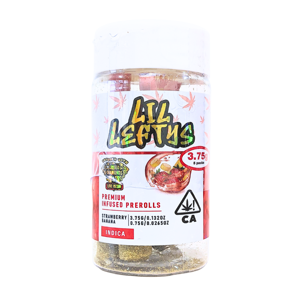 Photograph of product: Left Coast Lil Leftys Infused 5Pk 3.75g - Strawberry Banana (I)