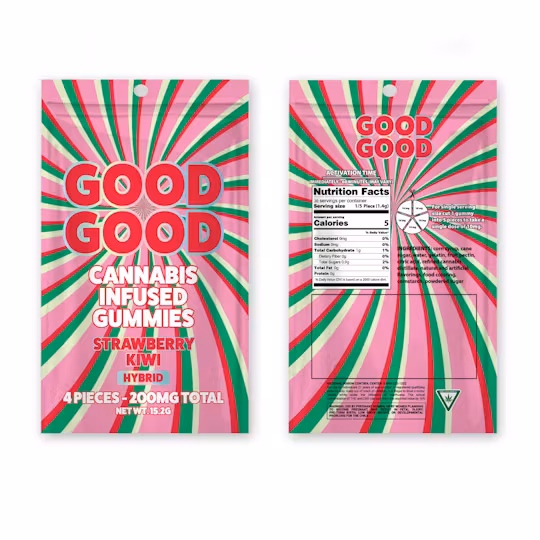 Photograph of product: GOOD GOOD | 200MG GUMMIES 4P | STRAWBERRY KIWI