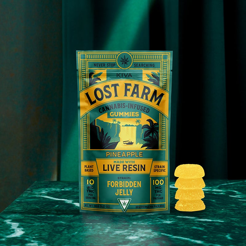 Photograph of product: Lost Farm - Golden Pineapple -  Live Rosin Gummies - 200mg