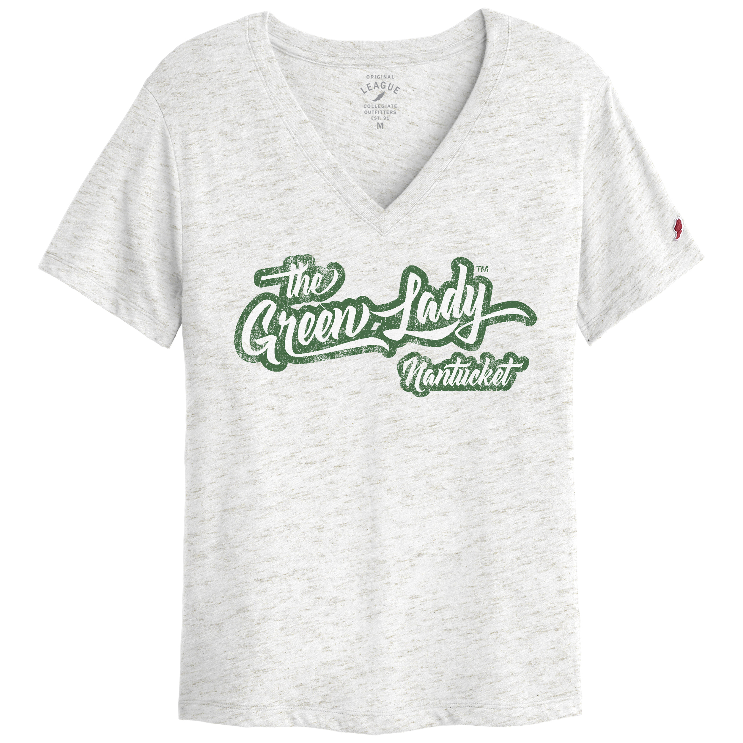 Photograph of product: Green Lady Nantucket V-Neck - Heather White (XL)