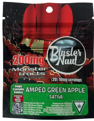 Photograph of product: Monster X - Amped Blasternuat Green Apple 200mg Single