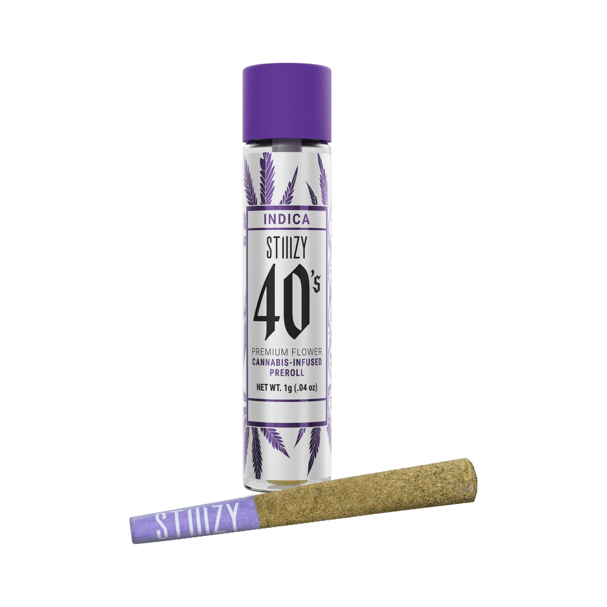 Photograph of product: STIIIZY 40s | Purple Punch Infused Pre-roll 1g