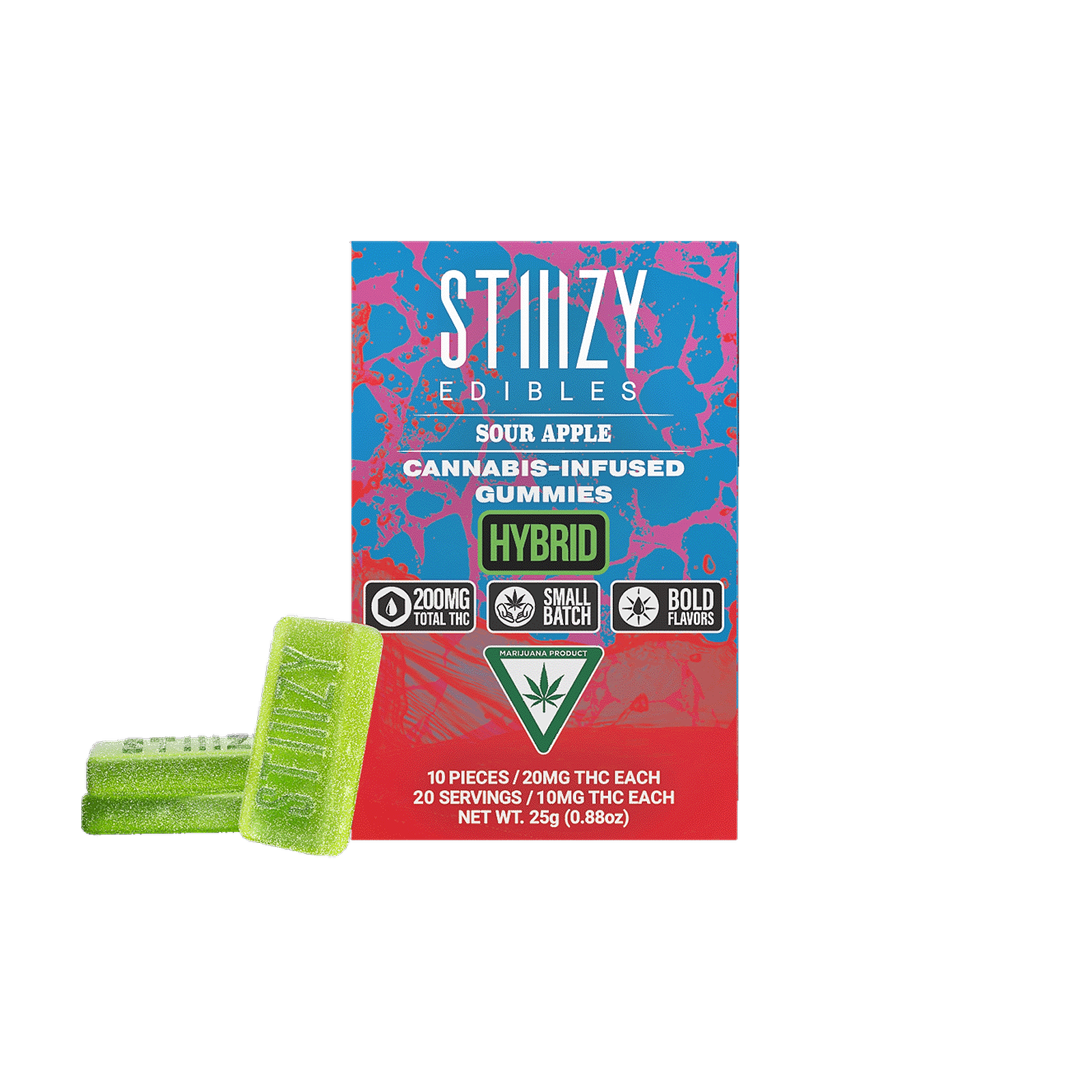 Photograph of product: 200mg Sour Apple Gummies - Stiiizy