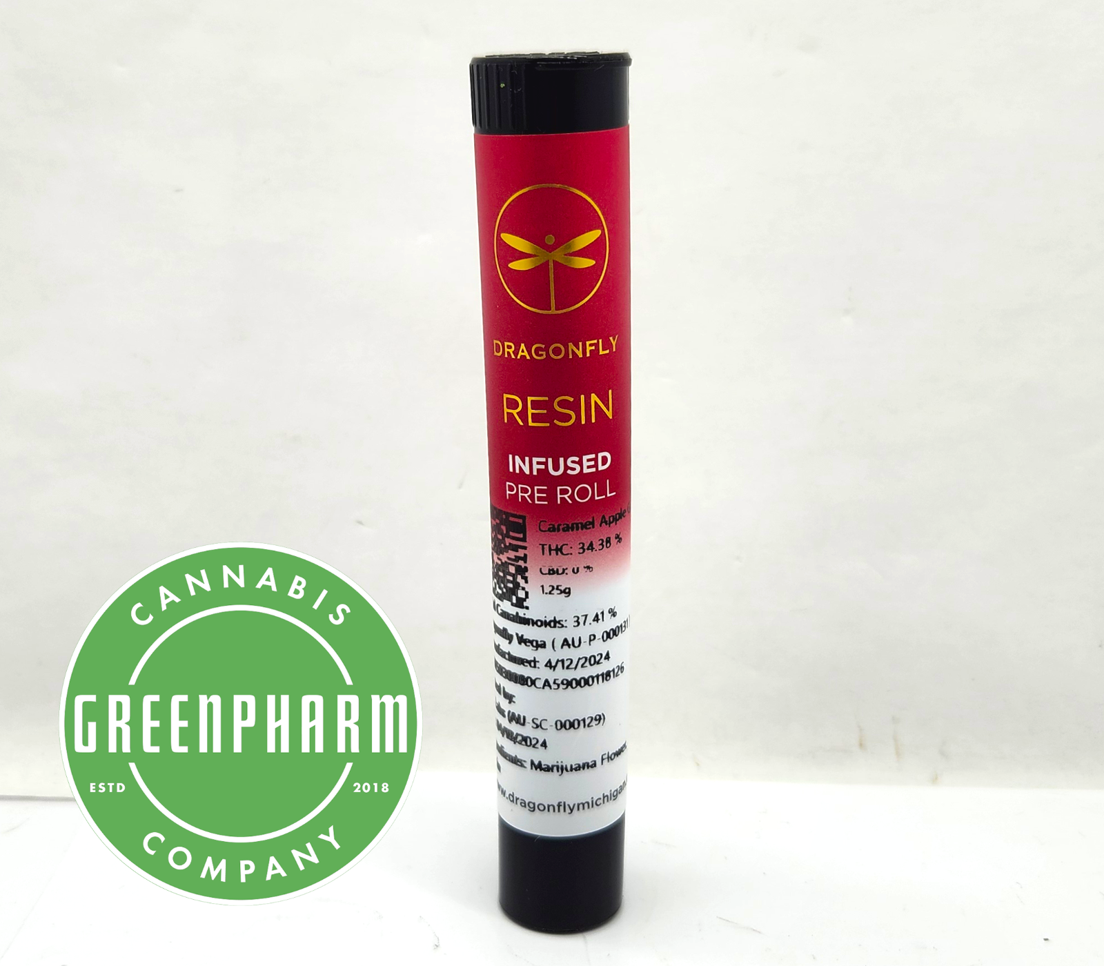 Photograph of product: Infused Pre-Roll | Dragonfly | Lemon Skunk Live Resin Infused