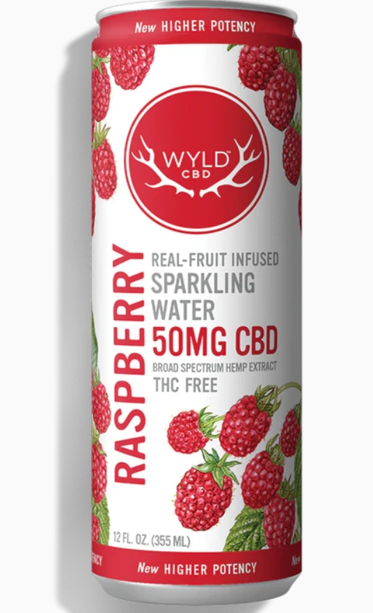 Photograph of product: Wyld CBD - Raspberry Sparkling Waters - 50mg