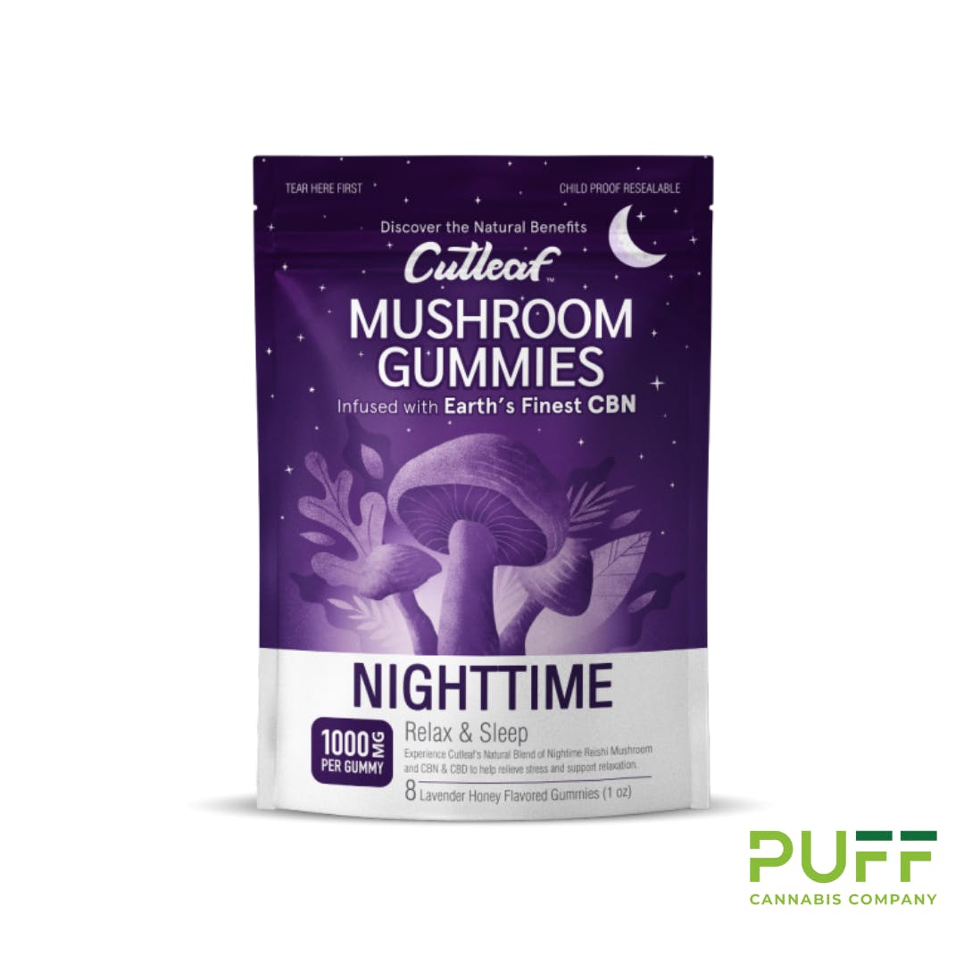 Photograph of Product: Cutleaf CBD Mushroom Gummies | Lavender Honey Nighttime