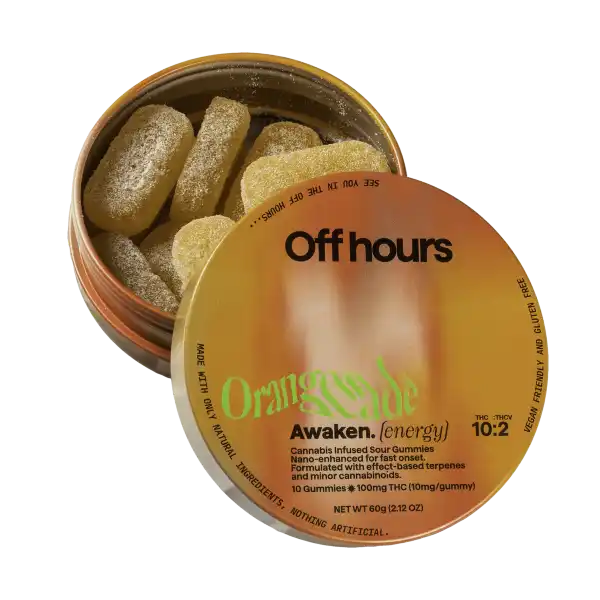 Photograph of product: Off Hours: Awaken Orangeade Oui'd Infused Sour Gummies