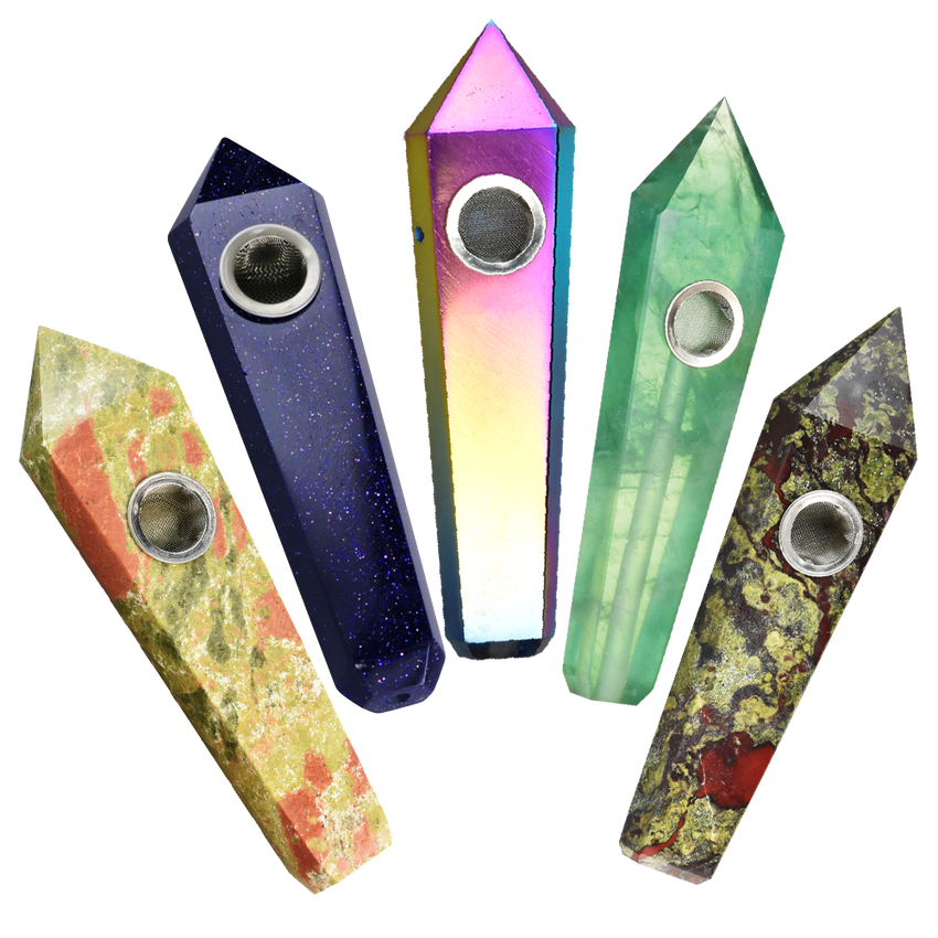 Photograph of product: Gem Stone Hand Pipe 4" asst colors