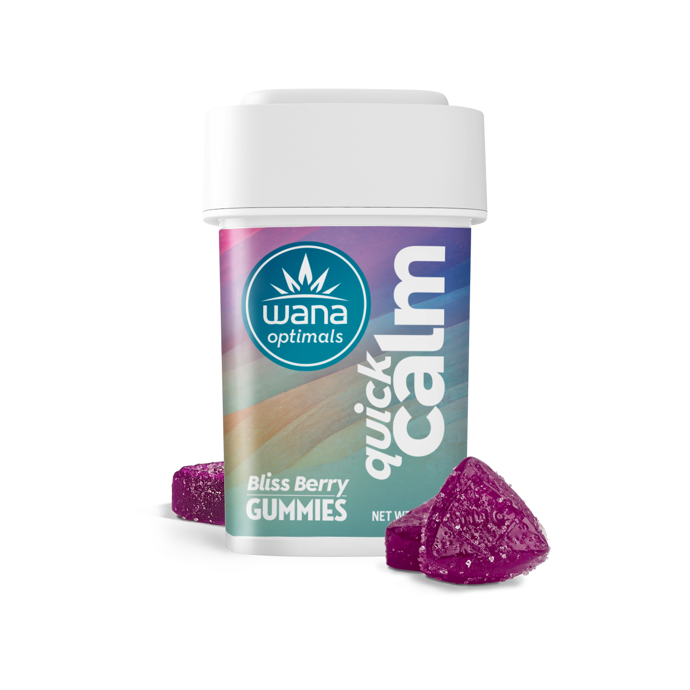 Photograph of product: Quick Calm Bliss Berry | 10MG THC : 100MG CBG : 100MG CBD Fast Acting Gummies