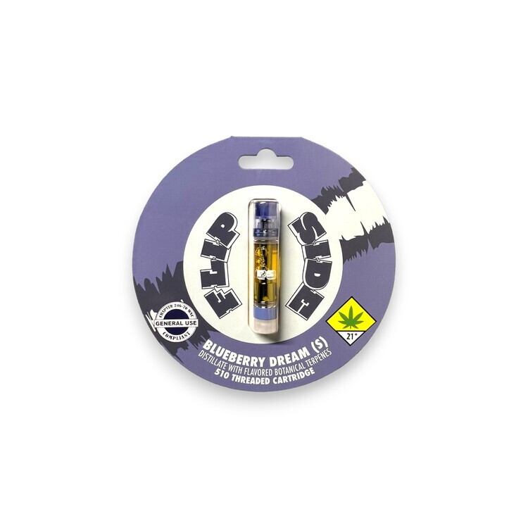 Photograph of product: Blueberry Dream 1g Distillate Cartridge  (Flipside)