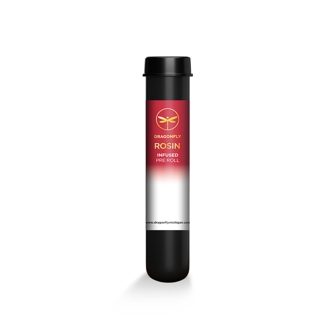 Photograph of product: Dragonfly au chocolat Rosin Infused Pre-Roll | Strawberry Blonde