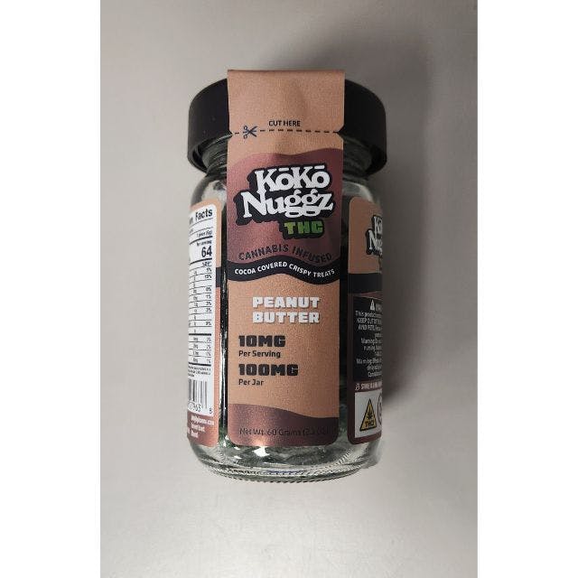 Photograph of product: Koko Nuggz | Peanut Butter | Crispy Treats | 100mg