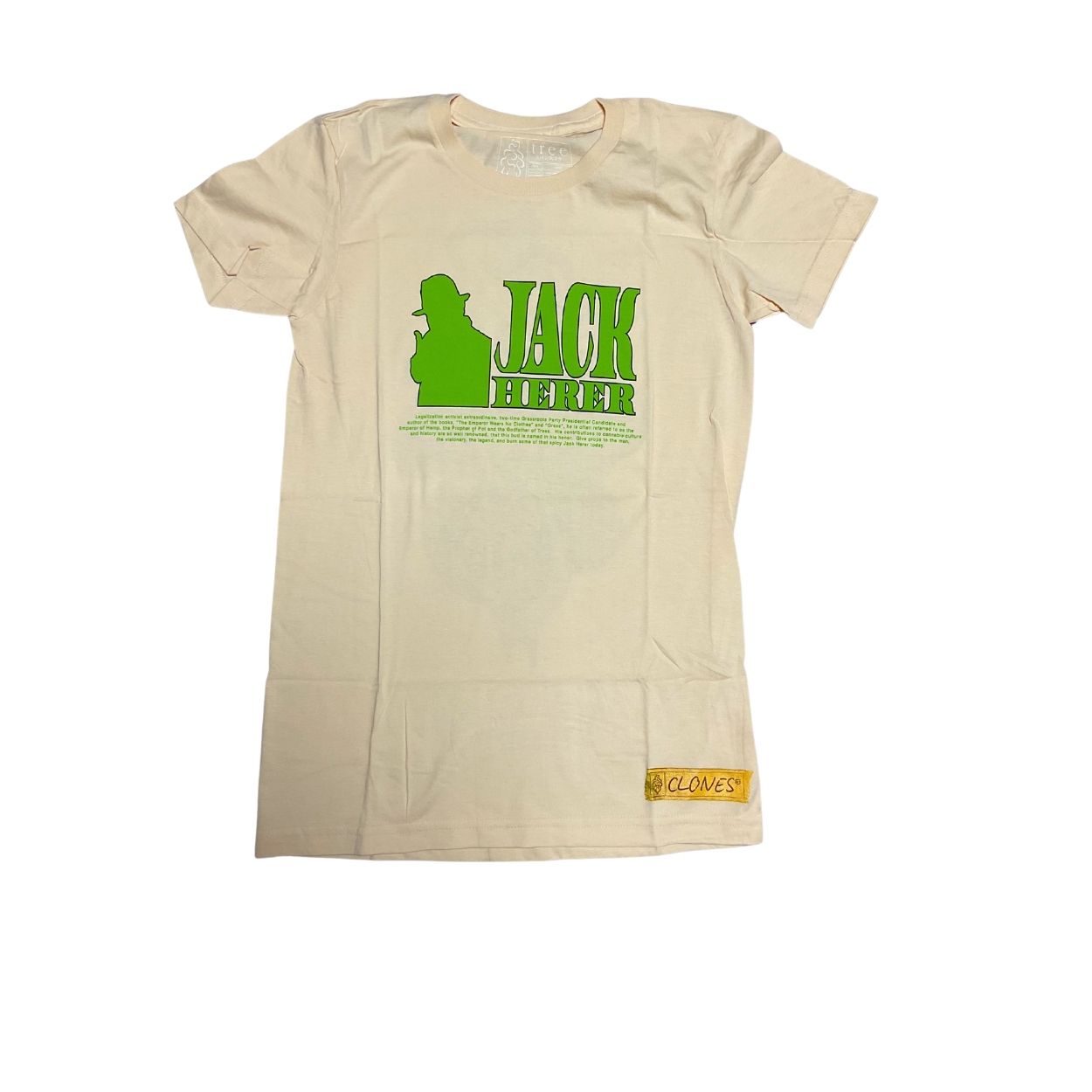 Photograph of product: Tree Shurts Jack Herer T-Shirt - Cream (Women's Small)