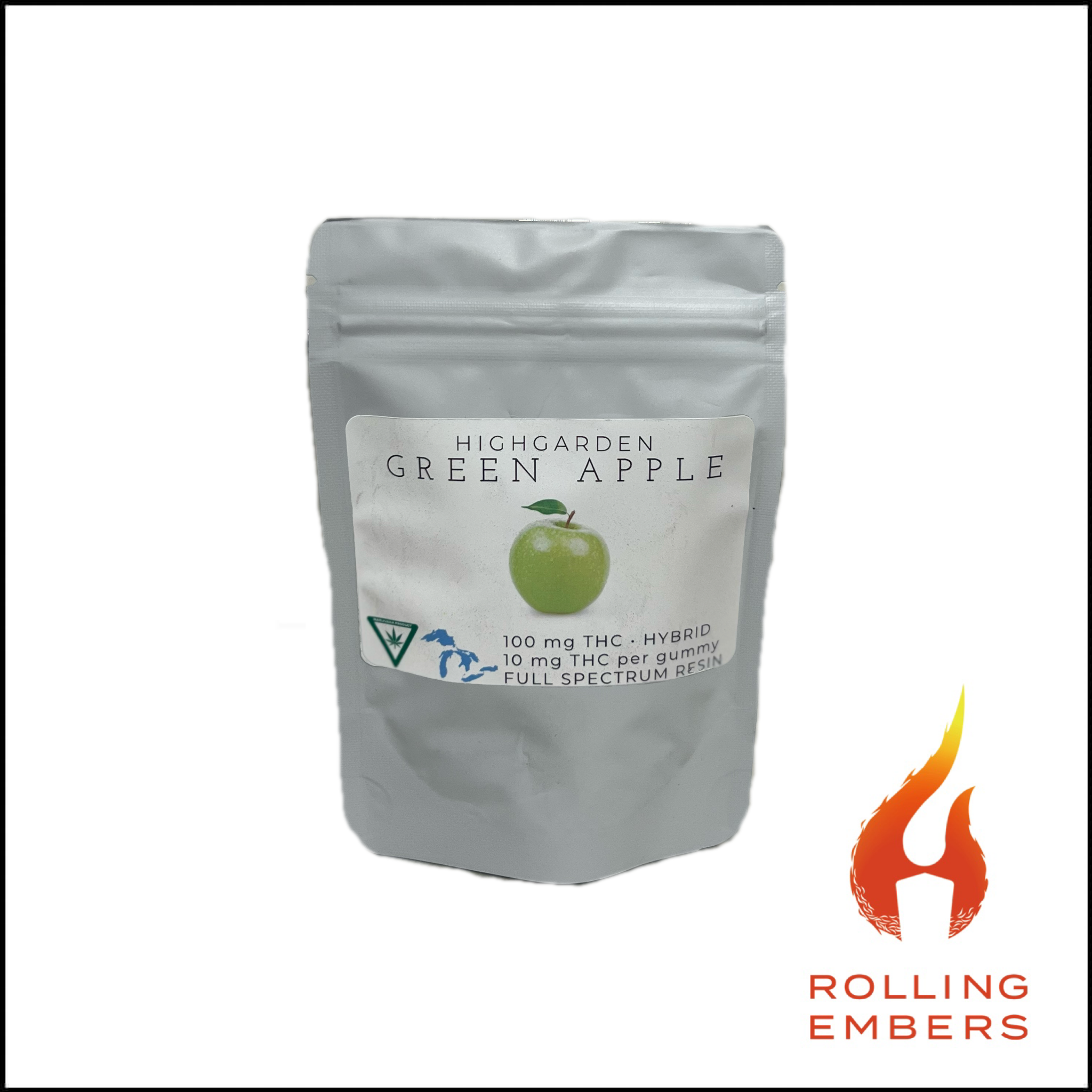 Photograph of product: High Garden | Gummies | Green Apple | 100mg