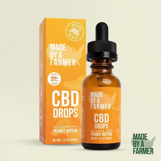 Photograph of product: Made By A Farmer 300mg CBD Pet Drops - Peanut Butter Flavored