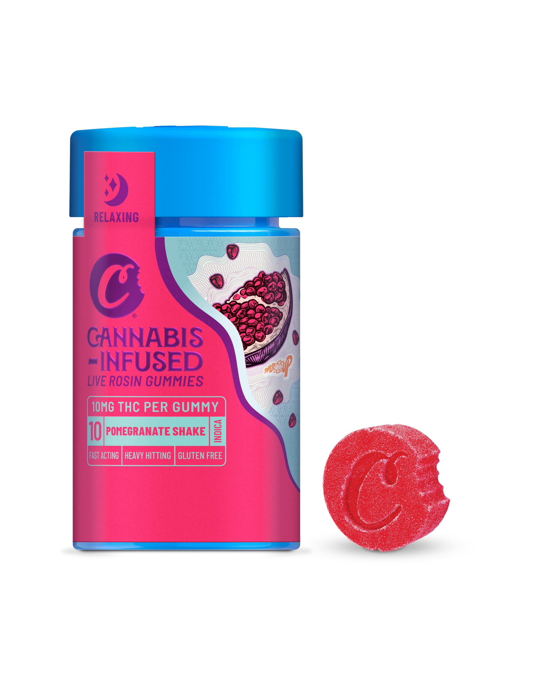 Photograph of product: Live Rosin Gummies 10pk | 100mg | Pomegranate Shake