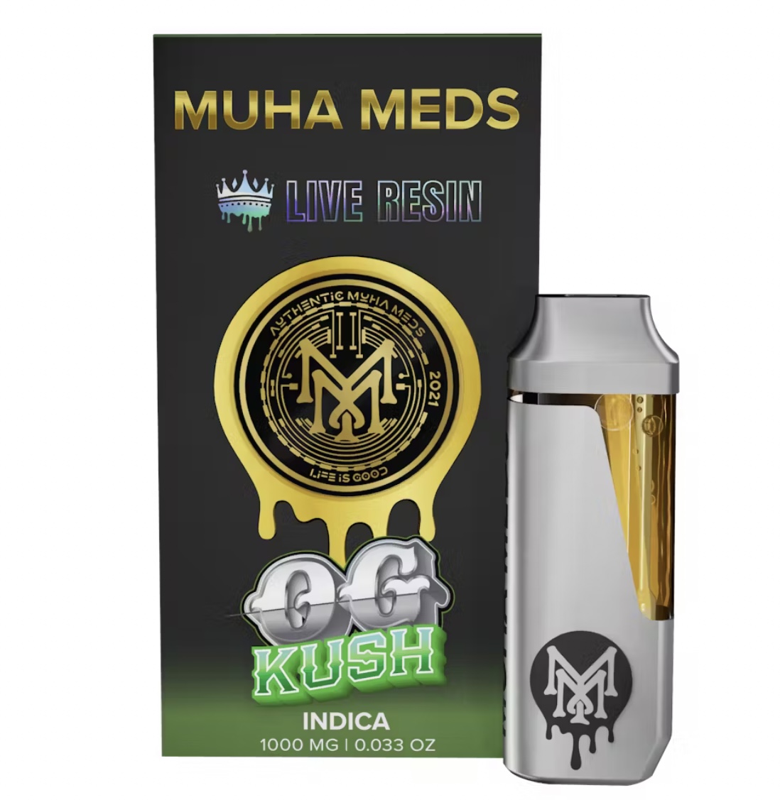 Photograph of product: AU Muha: OG Kush Live Resin Disposable