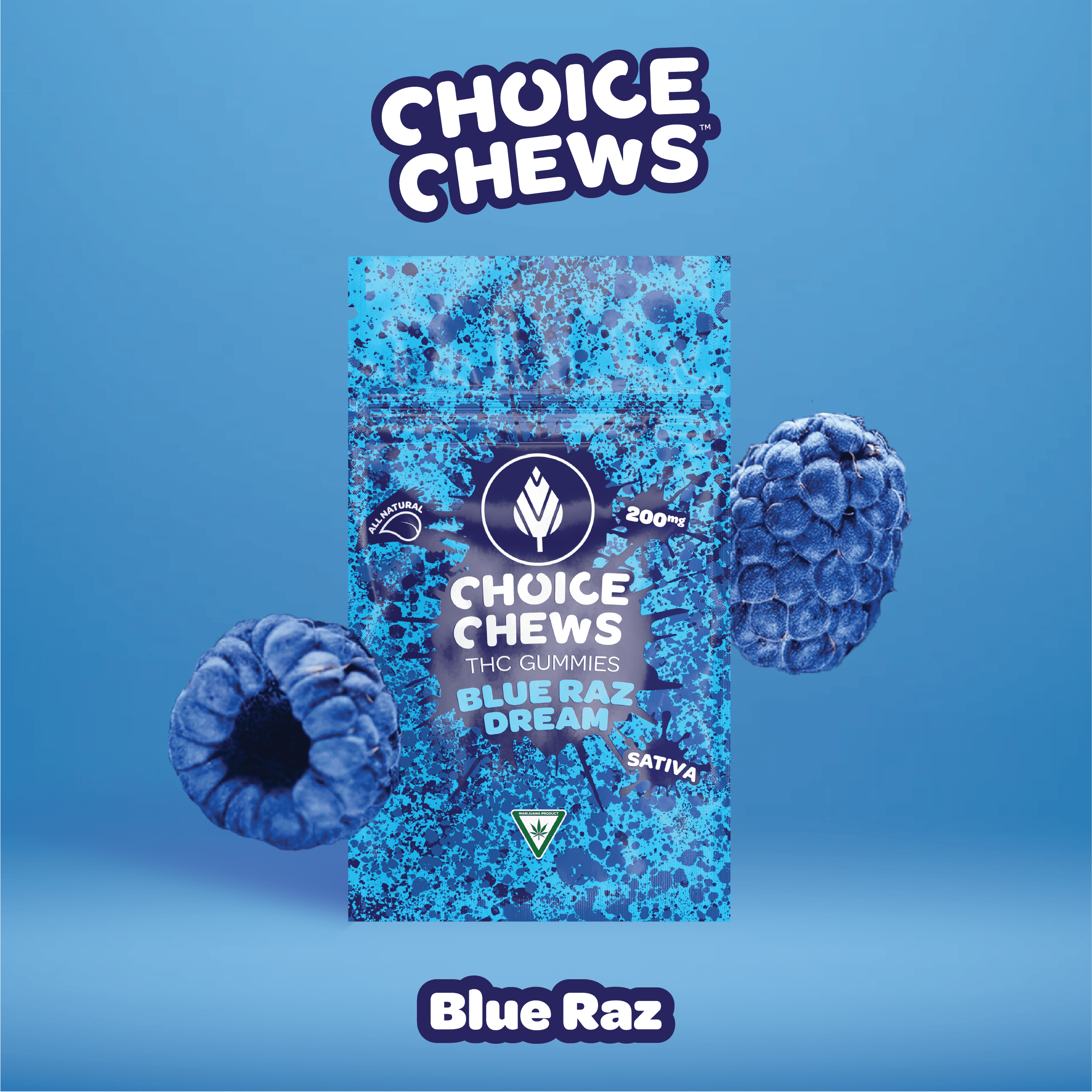 Photograph of product: CHOICE - Blue Raz Dream Gummies 200mg