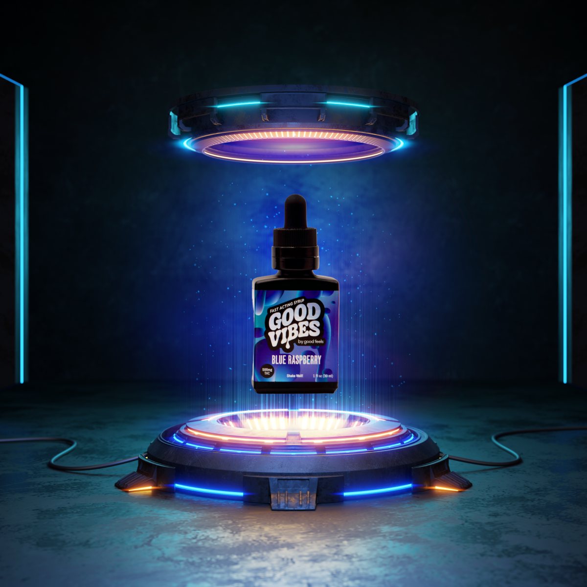 Photograph of product: Good Vibes Blue Raspberry Syrup Tincture