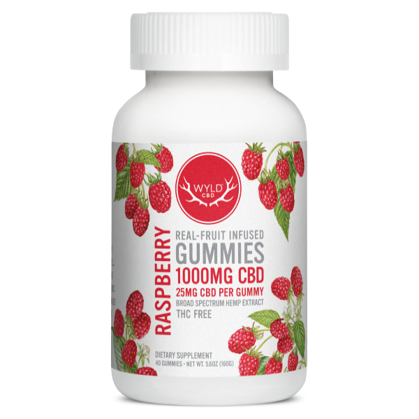Photograph of product: WYLD - EDIBLE GUMMY - 500MG - CBD - RASPBERRY