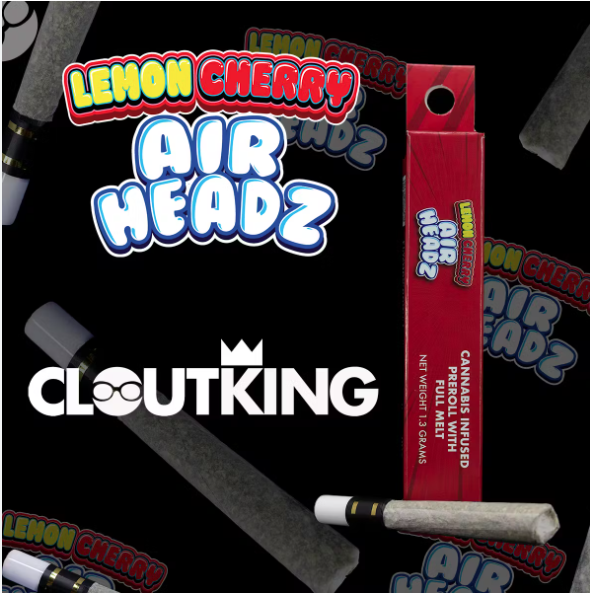 Photograph of product: Clout King Full Melt Lemon Cherry Airheadz Pre Roll 1.3g