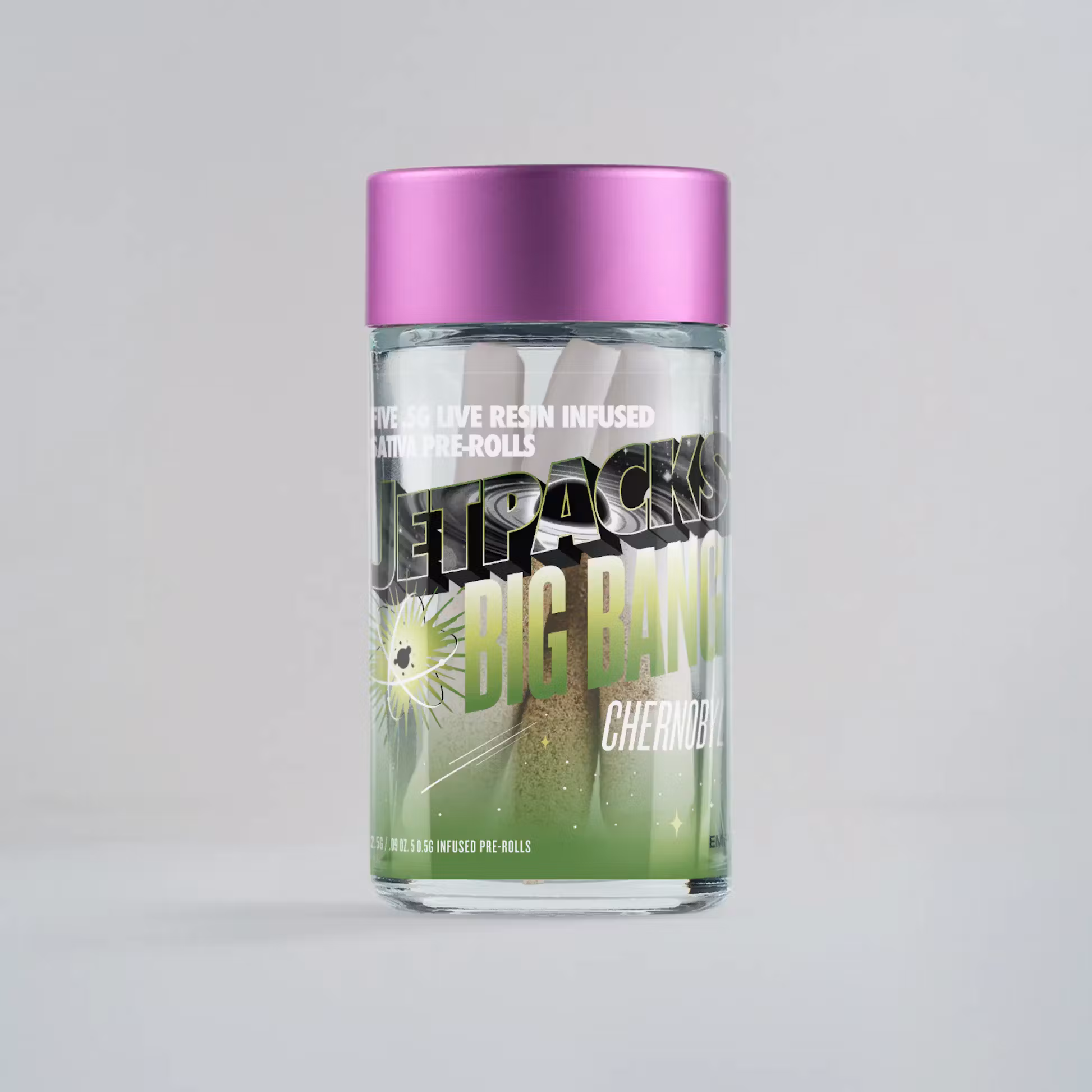Photograph of product: Jetpacks Big Bang Infused PreRolls 5pk - Chernobyl