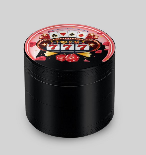 Photograph of product: Stormi - 63mm Zinc 4-Piece Grinder - Black (Assorted Designs)