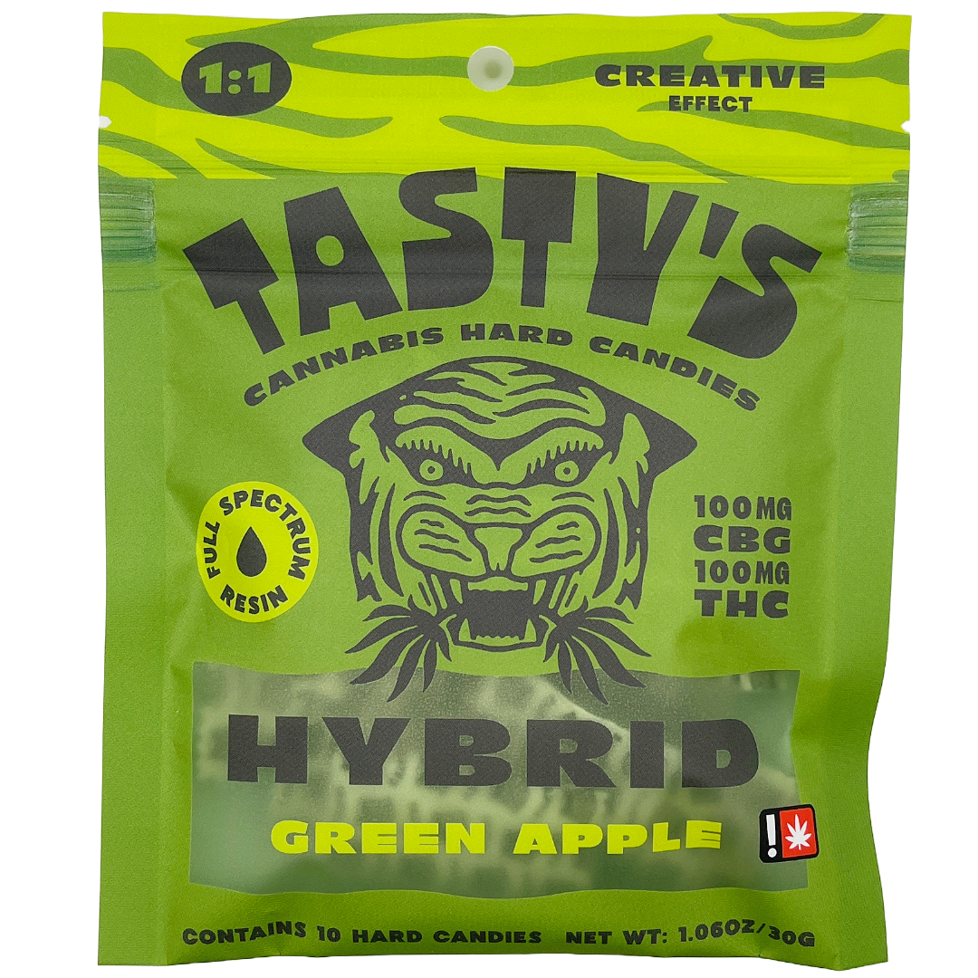 Photograph of product: Tasty's- Green Apple 1:1 Hard Candies (H)