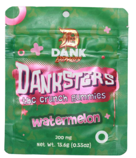 Photograph of product: Dank Extracts - Watermelon Crunch - 200mg Gummies (4x50mg)