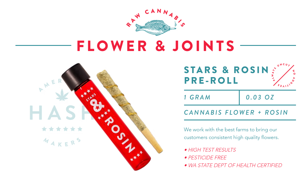 Photograph of product: Stars & Rosin - Rainbow Belts x Banana Cream Infused Pre-Roll