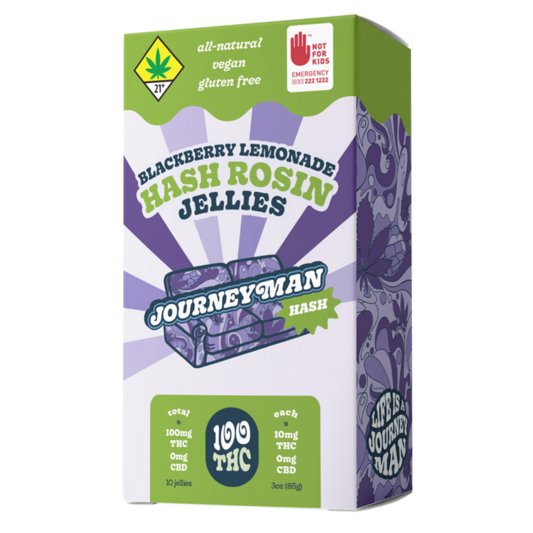 Photograph of product: Blackberry Lemonade 10pk/100mg au chocolat Rosin Infused Jellies (Journeyman)