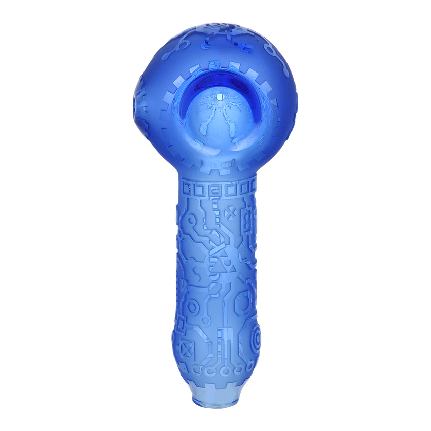 Photograph of product: Spoon - 4.5" Milkyway Circuit Board Glass Pipe - Light Blue