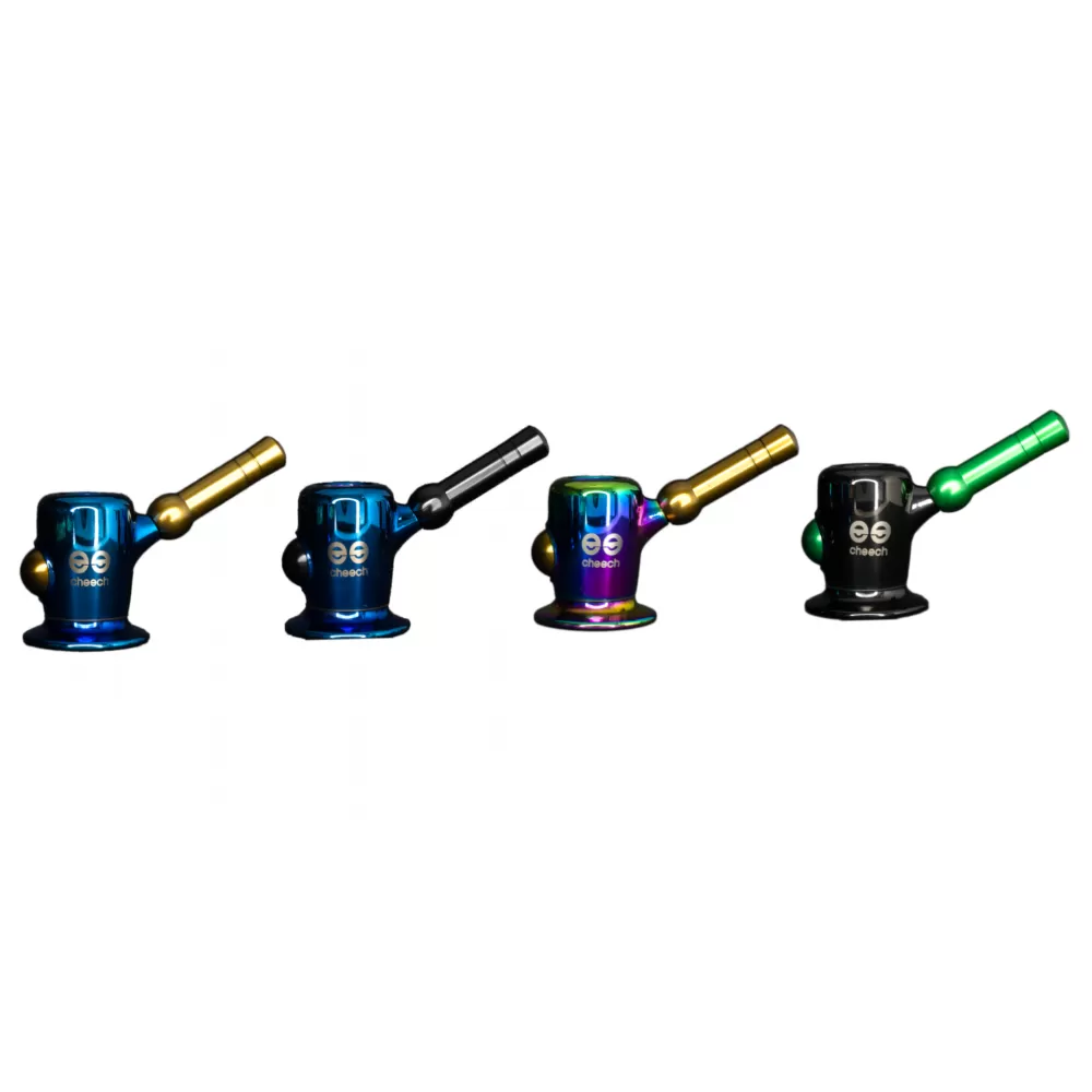 Photograph of product: 3" Cheech Metal Wrapped Hand Pipe | Black + Green