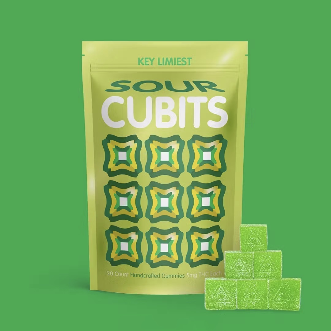 Photograph of product: Cubits | Sour Gummies | Key Limiest | 20pk/100mg